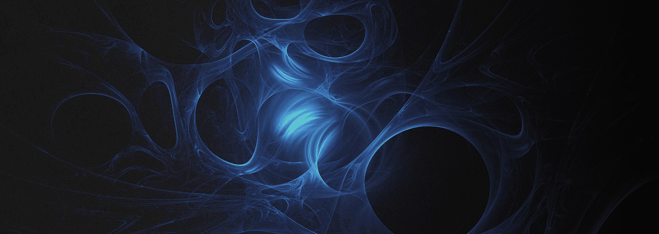 Blue cosmic abstract with swirling voids